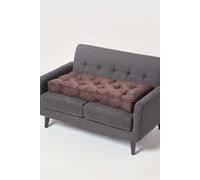 HOMESCAPES Chocolate Brown Faux Suede 2 Seater Booster Cushion Large Firm 100 cm Wide Seat Pad with Supportive 10 cm Thick Lift for Sofa or Bench Long Cushion for the Elderly, Post Surgery & Pregnancy