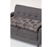 Homescapes Grey Faux Suede 2 Seater Booster Cushion