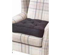 Homescapes Faux Suede Armchair Booster Cushion In Black Black