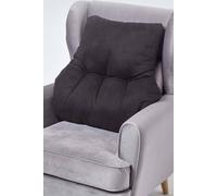 HOMESCAPES Black Support Cushion Thick Lumbar Cushion for Armchair, Desk Chair or Sofa Soft Faux Suede Orthopaedic Posture Cushion, 15cm Deep