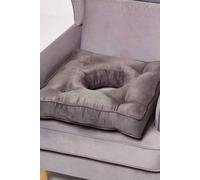 Faux Suede Coccyx Cushion Homescapes Grey 50cm x 50cm