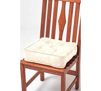 HOMESCAPES Cream Dining Chair Booster Cushion Large Firm 40cm Square Seat Pad with Supportive 10cm Thick Lift Luxury Soft Touch Faux Suede Cushion For The Elderly, Post-Operative and Pregnancy