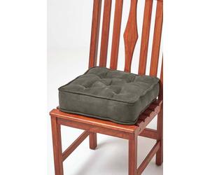 Homescapes Faux Suede Dining Chair Booster Cushion In Grey Grey