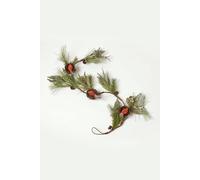 Homescapes Festive Christmas Garland with Artificial Pine and Robins Nests 5ft