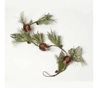 Homescapes Festive Christmas Garland with Artificial Pine and Robins Nests 5ft