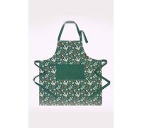 Homescapes Festive Forest Green Christmas Apron In Dark Green Dark Green One Size