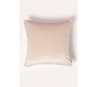 Filled Velvet Cushion with Piped Edge 46 x 46 cm Homescapes Cream One Size