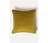 Homescapes Filled Velvet Cushion with Piped Edge 46 x 46 cm in Gold Homescapes Gold 46 x 46 cm
