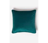 (Green) Filled Velvet Cushion with Piped Edge 46 x 46 cm