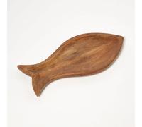 Homescapes Fish Shaped Mango Wood Serving Tray 40Cm