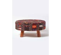 Flat Kilim Footstool with Legs Homescapes Multi One Size