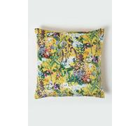 Homescapes Floral Botanical Garden Cushion 46 x 46 cm in Yellow Homescapes Yellow 46 x 46 cm