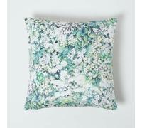 Homescapes Floral Garden Green Velvet Cushion 46 X 46 Cm