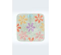 Homescapes Floral Multi Colour Cotton Shower Mat Homescapes Multicolor