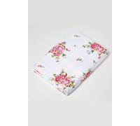 HOMESCAPES 100% Portuguese Cotton White Floral Hand Towel Pink, Green and Pastel Blue Design