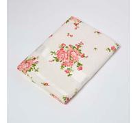 Homescapes Floral Printed Cream Bath Towel 100% Cotton