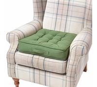 Homescapes Forest Green Cotton Armchair Booster Cushion