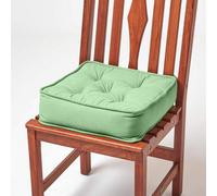 Homescapes Forest Green Cotton Dining Booster Cushion