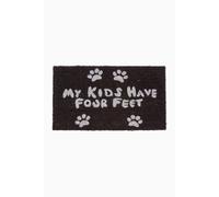 Homescapes Four Feet Paws Coir Doormat In Black Black