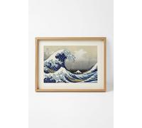 Homescapes Framed Japanese Wave Wall Art, 30 x 40cm in Blue | Size: 30 x 40 cm Homescapes Blue 30 x 40 cm