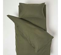 Linen Cot Bed Duvet Cover Set 120 x 150 cm Homescapes Green Cot Bed
