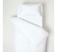 HOMESCAPES French Flax Linen Cot Bed Duvet Cover Set with Pillowcase - 120 x 150 cm - White