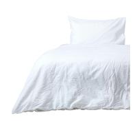 HOMESCAPES French Flax Linen Duvet Cover Set - White - Single