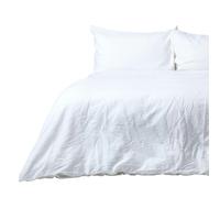 HOMESCAPES French Flax Linen Duvet Cover Set - White - Super King