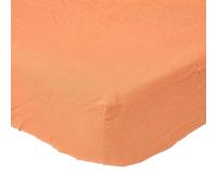 Luxury Soft Plain Linen Deep Fitted Sheet 18 inch Deep Homescapes Burnt Orange Double Fitted