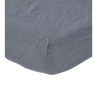 Homescapes Luxury Soft Plain Linen Deep Fitted Sheet 18 inch Deep in Dark Grey | Size: Single Fitted Homescapes Dark Grey Single Fitted