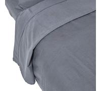 HOMESCAPES French Flax Linen Flat Sheet - Dark Grey - Single
