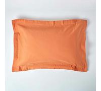 (King - 48 x 91 cm, Burnt Orange) Luxury Soft Linen Oxford Pillowcase Plain Textured