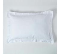 HOMESCAPES French Flax Linen Oxford Pillowcase, Standard Size - White