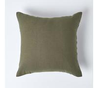 HOMESCAPES French Flax Linen Pillowcase, European Size - Khaki Green - 40 x 80 cm
