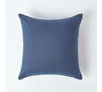 HOMESCAPES French Flax Linen Pillowcase, European Size - Navy Blue - 80 x 80 cm