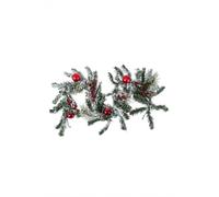 Homescapes Frosted Artificial Christmas Garland With Red Baubles