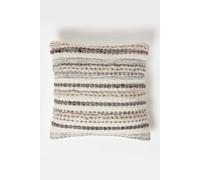 Fyn Handwoven Braided Beige & Grey Kilim Cushion 45 x 45 cm