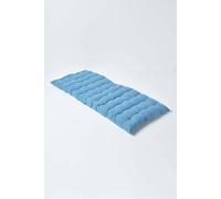 HOMESCAPES Air Force Blue Garden Bench Cushion 2 Seater Seat Pad for Patio Furniture Kitchen or Dining Bench Indoor & Outdoor Use Comfortable 100% Cotton Modern Tufted Style Thick Cushion 108cm Wide