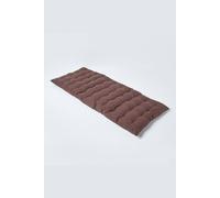HOMESCAPES Chocolate Brown Garden Bench Cushion 2 Seater Seat Pad for Patio Furniture Kitchen or Dining Bench Indoor & Outdoor Use Comfortable 100% Cotton Modern Tufted Style Thick Cushion 108cm Wide