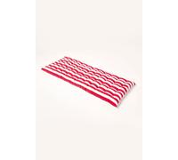 HOMESCAPES Red & White Stripe Garden Bench Cushion 2 Seater Seat Pad for Patio Furniture Kitchen or Dining Bench Indoor & Outdoor Use Comfortable 100% Cotton Thick Cushion 108 cm Wide