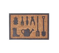 HOMESCAPES Garden Tools Coir Door Mat 60 x 40 cm with Rubber Non-Slip Back Indoor and Outdoor Doormat