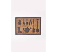 HOMESCAPES Garden Tools Coir Door Mat 60 x 40 cm with Rubber Non-Slip Back Indoor and Outdoor Doormat