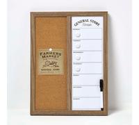 HOMESCAPES Weekly Planner Whiteboard, 2 in 1 Whiteboards and Cork Board with Marker, Combination Noticeboards, Wall Mounted Bulletin for Memo Planning & Organisation at Home, Office, School & Kitchen