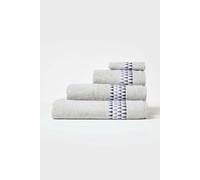 Homescapes Geometric 100% Cotton Towel In Grey Grey Face Towel