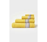 Geometric 100% Cotton Towel Homescapes Yellow Hand Towel