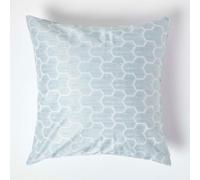 Homescapes Geometric Blue Jacquard Cushion Cover, 60 X 60 Cm