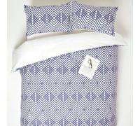 (Double: 200 x 200 cm (79 x 79?)) Geometric Digitally Printed Cotton Duvet Cover Set