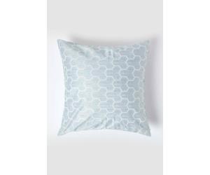 Homescapes Geometric Jacquard Cushion Cover In Blue Blue