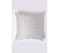Homescapes Geometric Jacquard Cushion Cover In Natural Natural
