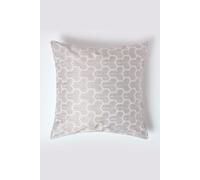 Homescapes Geometric Jacquard Cushion Cover in Natural | Size: 45 cm x 45 cm Homescapes Natural 45 cm x 45 cm